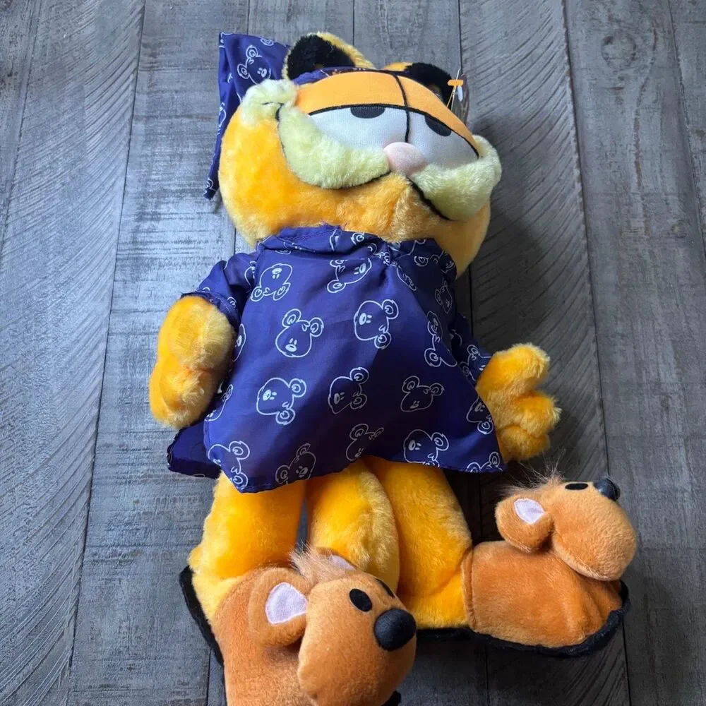 Vintage Garfield PJ Pookie Slippers Bedtime 16